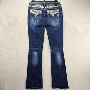Miss Me Women's Standard Boot Cut Jeans 26 (Fits 28x32) Embellished Pockets